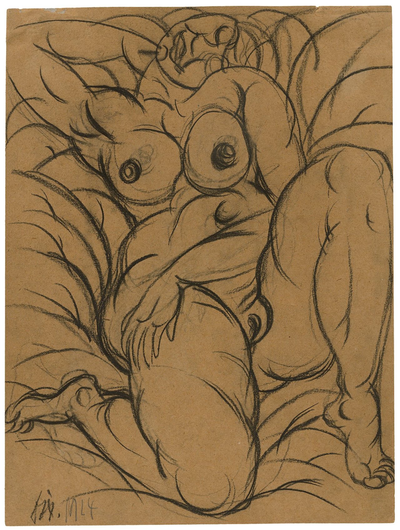 Auf diesem Bild ist das folgende Kunstwerk zu sehen: Otto Dix. „Schlafende“. 1914.
