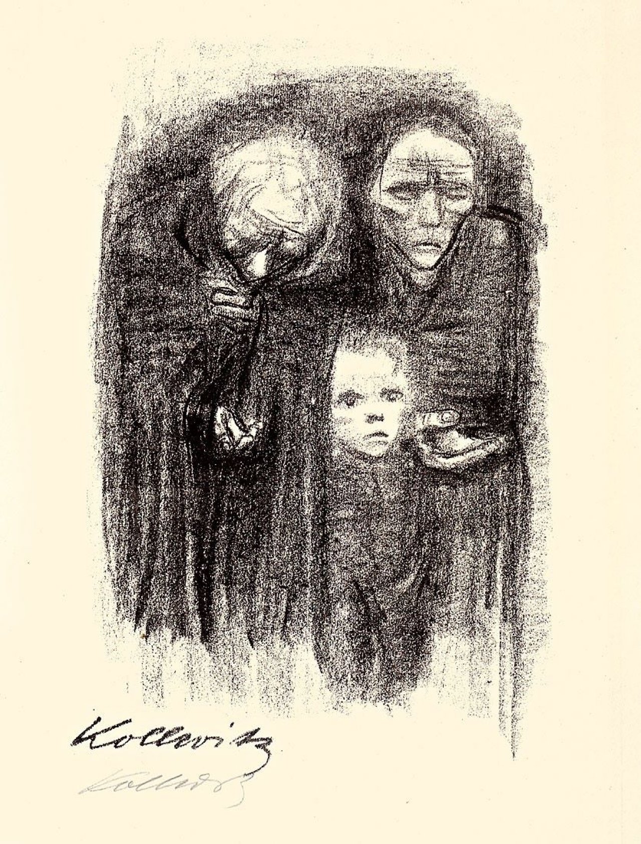 This picture shows the following artwork: Käthe Kollwitz. „Wehrt dem Hunger! Kauft Ernährungsgeld“. 1924.