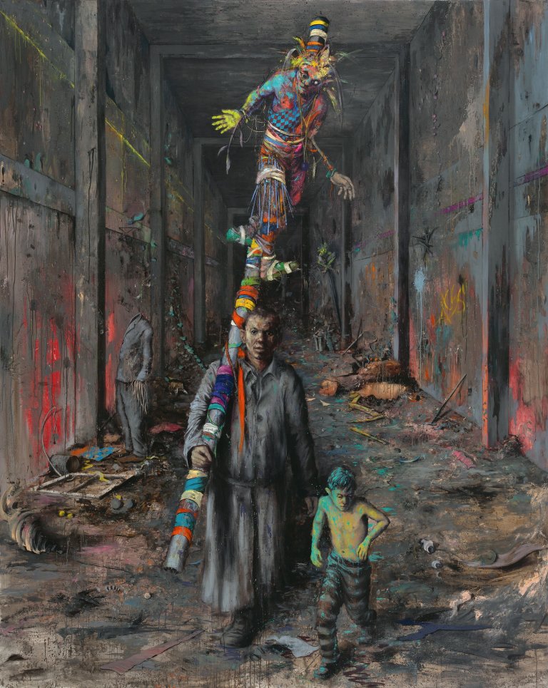 Auf diesem Bild ist das folgende Kunstwerk zu sehen: Jonas Burgert. „Kaltlauf“. 2010.