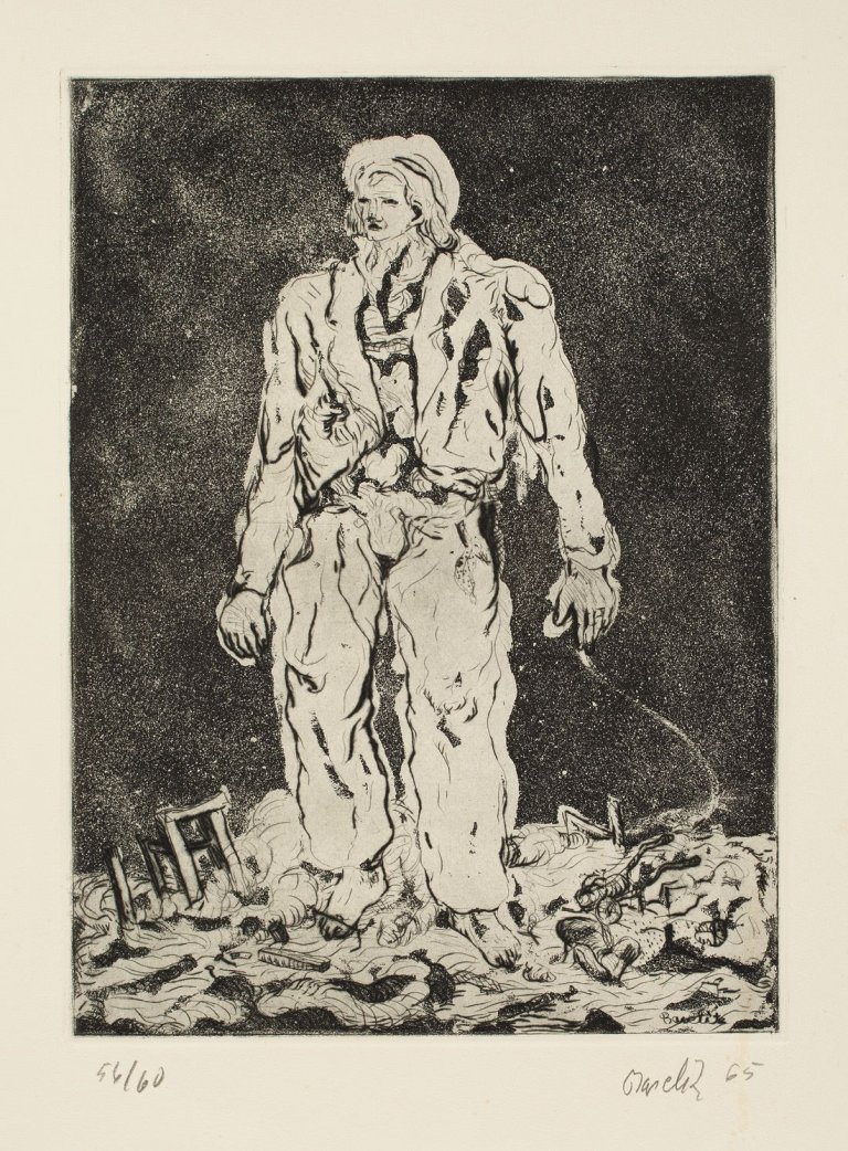 Auf diesem Bild ist das folgende Kunstwerk zu sehen: Georg Baselitz. „Der Hirte“. 1965.