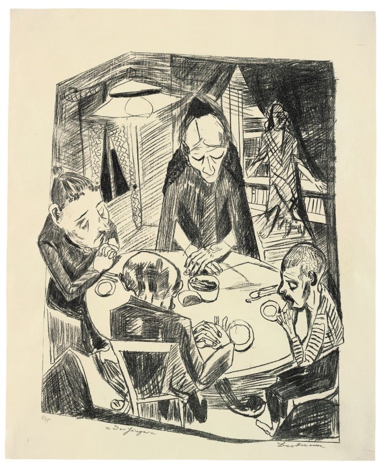Auf diesem Bild ist das folgende Kunstwerk zu sehen: Max Beckmann. „Der Hunger“. 1919.