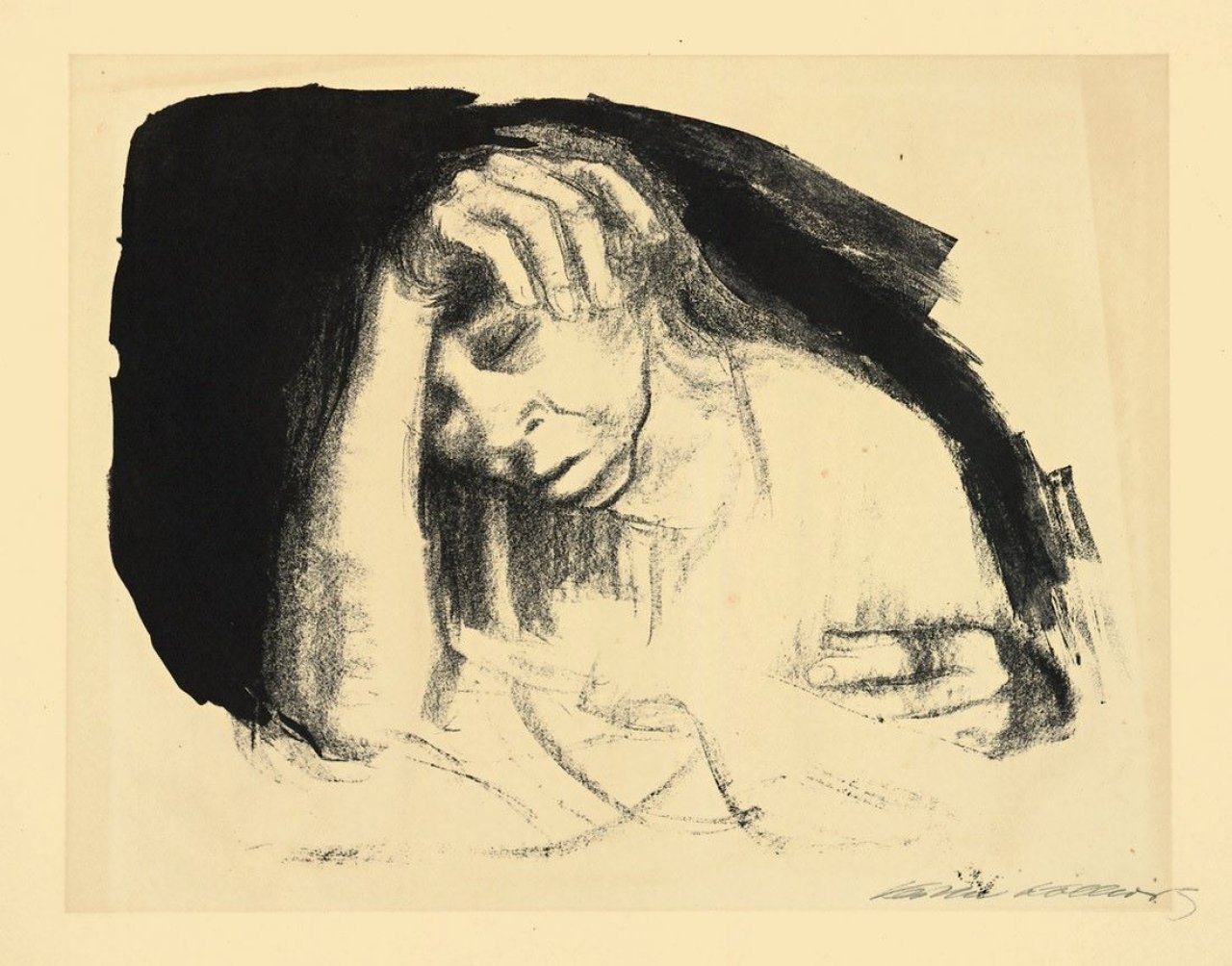 This picture shows the following artwork: Käthe Kollwitz. „Heimarbeit“. 1925.