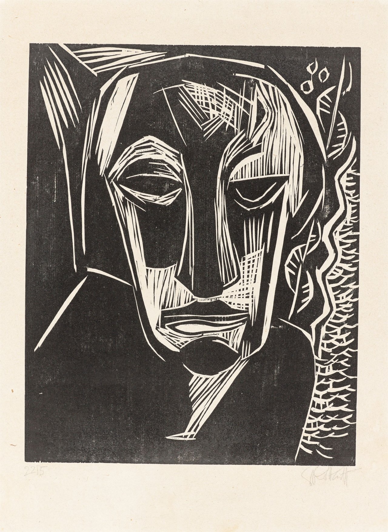 Auf diesem Bild ist das folgende Kunstwerk zu sehen: Karl Schmidt-Rottluff. „Frauenkopf“. 1922.