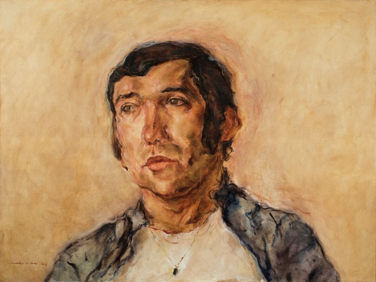 Auf diesem Bild ist das folgende Kunstwerk zu sehen:  Marwan. Männerportrait. 1972.
