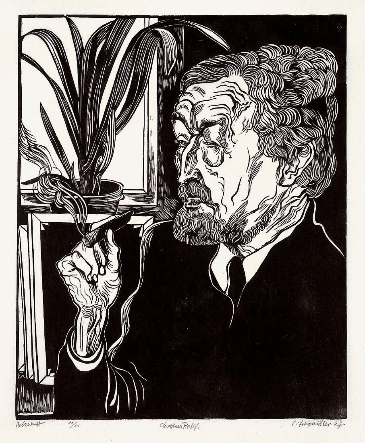 This picture shows the following artwork: Conrad Felixmüller. „Christian Rohlfs“. 1927.