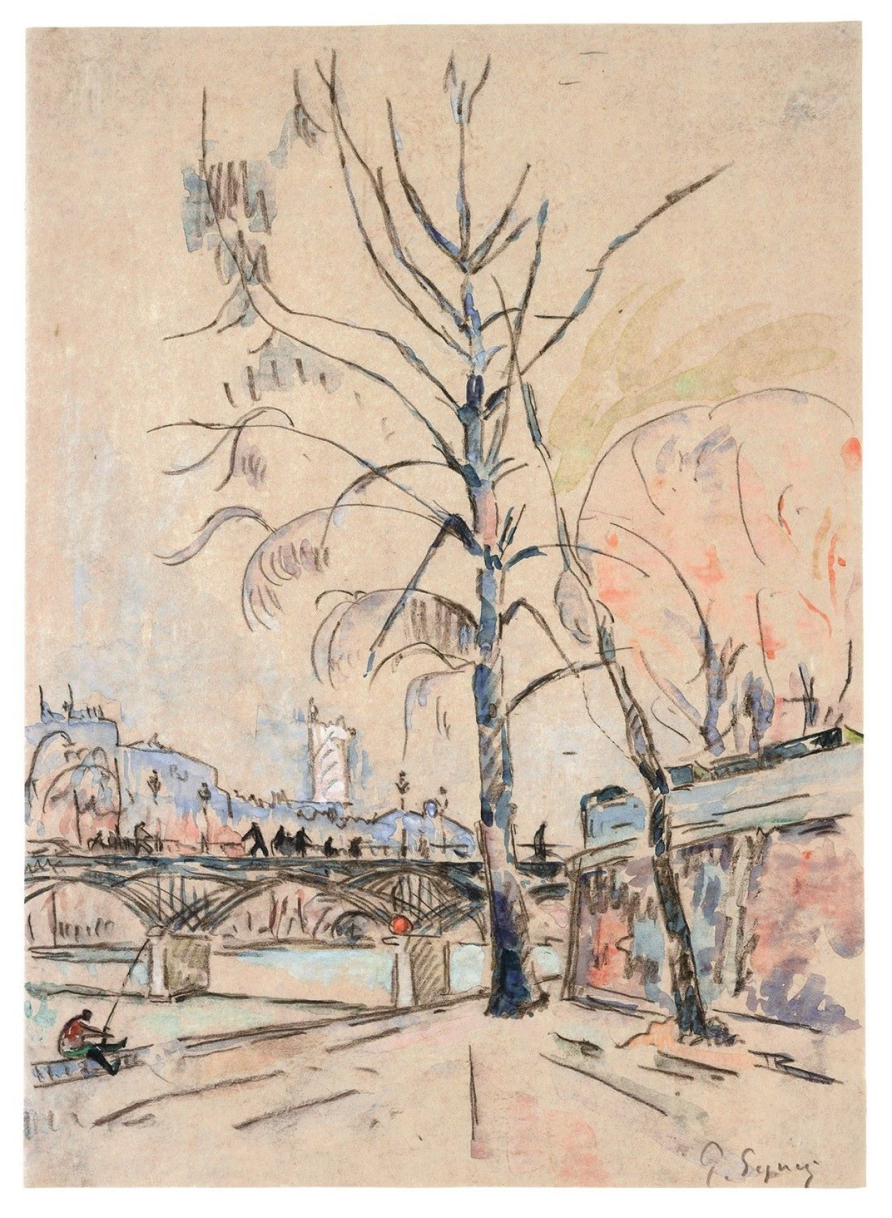 This picture shows the following artwork: Paul Signac. Le Pont des Arts, Paris.