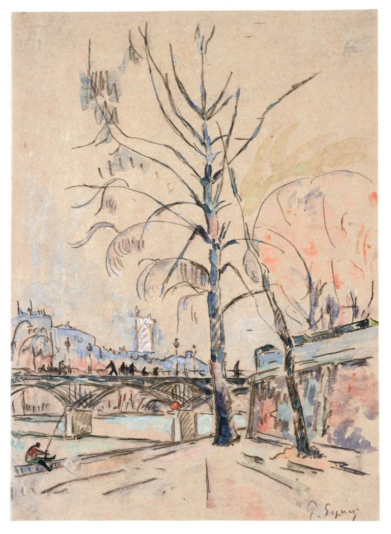 Auf diesem Bild ist das folgende Kunstwerk zu sehen: Paul Signac. Le Pont des Arts, Paris.