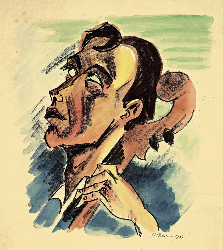 Auf diesem Bild ist das folgende Kunstwerk zu sehen: Max Pechstein. „Musiker“. 1923.