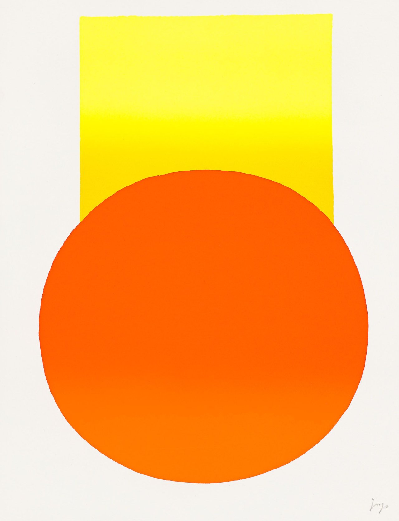 This picture shows the following artwork: Rupprecht Geiger. „gelb zu orange“. 2003.