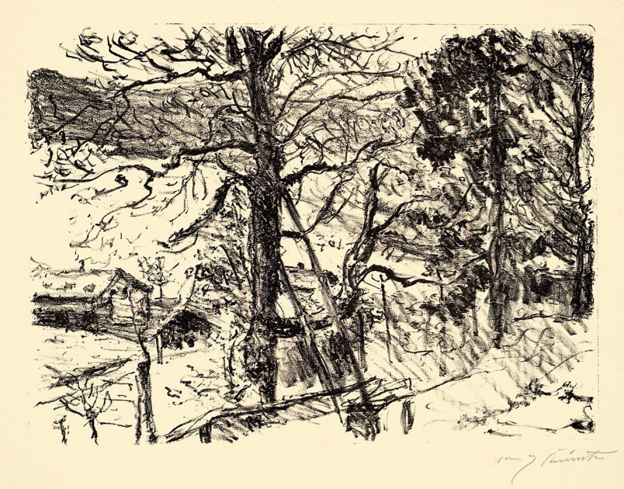 Auf diesem Bild ist das folgende Kunstwerk zu sehen: Lovis Corinth. „Frühling am Walchensee“. 1922.