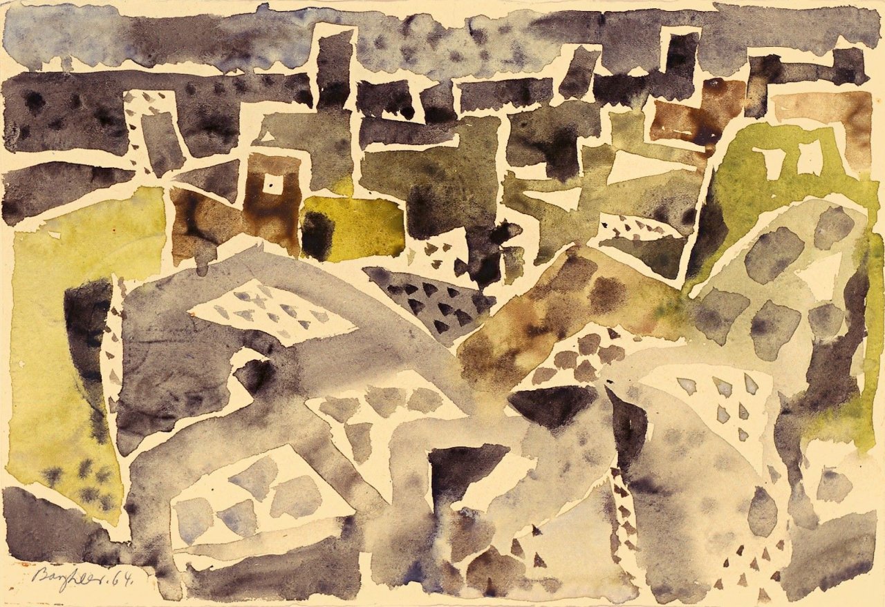 This picture shows the following artwork: Eduard Bargheer. Dächerlandschaft auf Ischia. 1964.