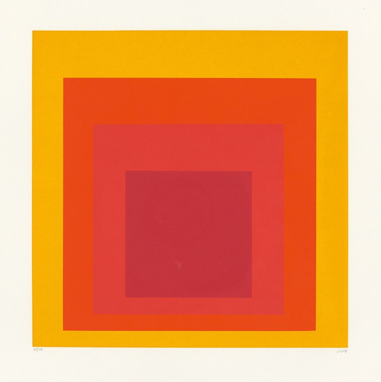 Auf diesem Bild ist das folgende Kunstwerk zu sehen: Josef Albers. Aus: „Hommage au Carré“. 1964.