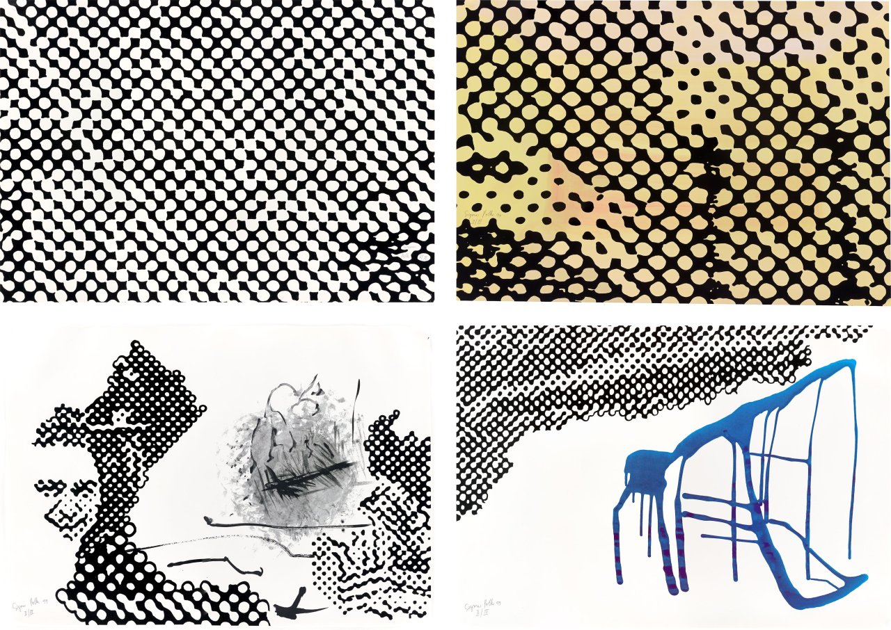 Auf diesem Bild ist das folgende Kunstwerk zu sehen: Sigmar Polke. „Experiment I, II, III, IV“. 1999.