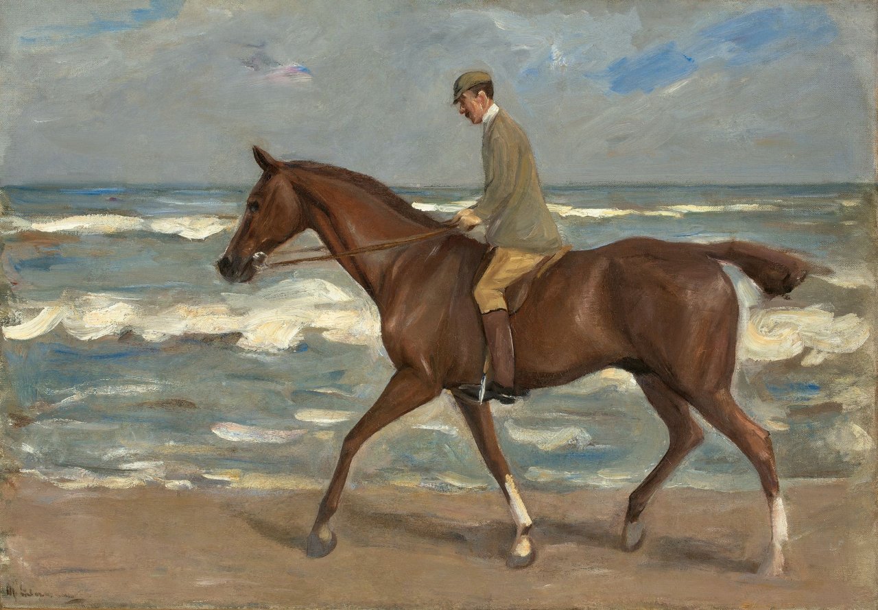 This picture shows the following artwork: Max Liebermann. „Reiter am Strand nach links“. 1900.