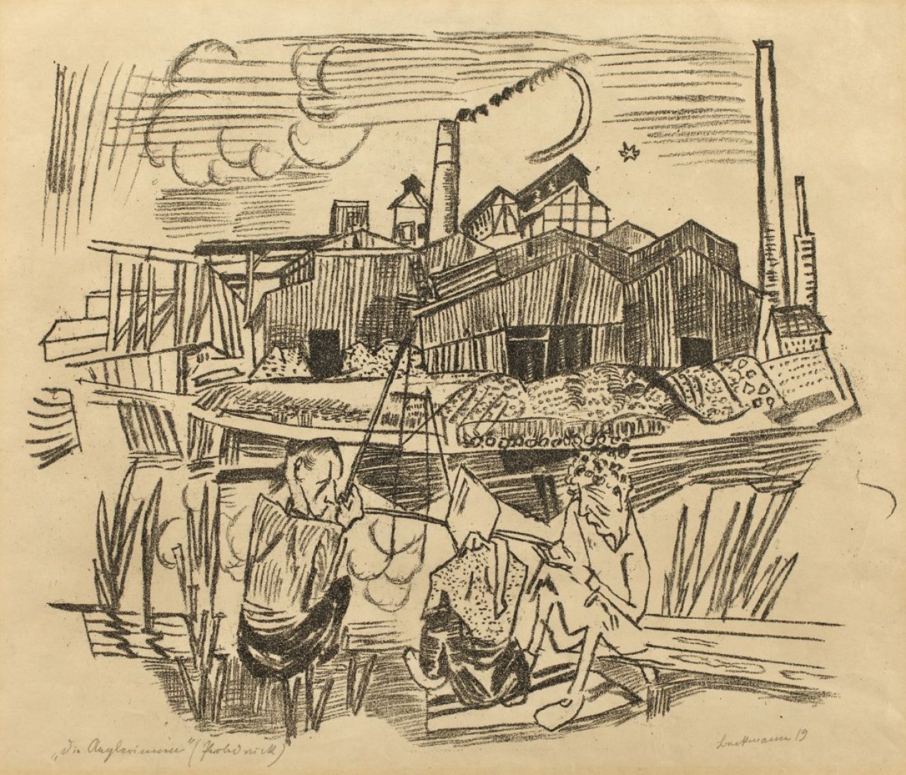 Auf diesem Bild ist das folgende Kunstwerk zu sehen: Max Beckmann. „Die Anglerinnen“. 1919.