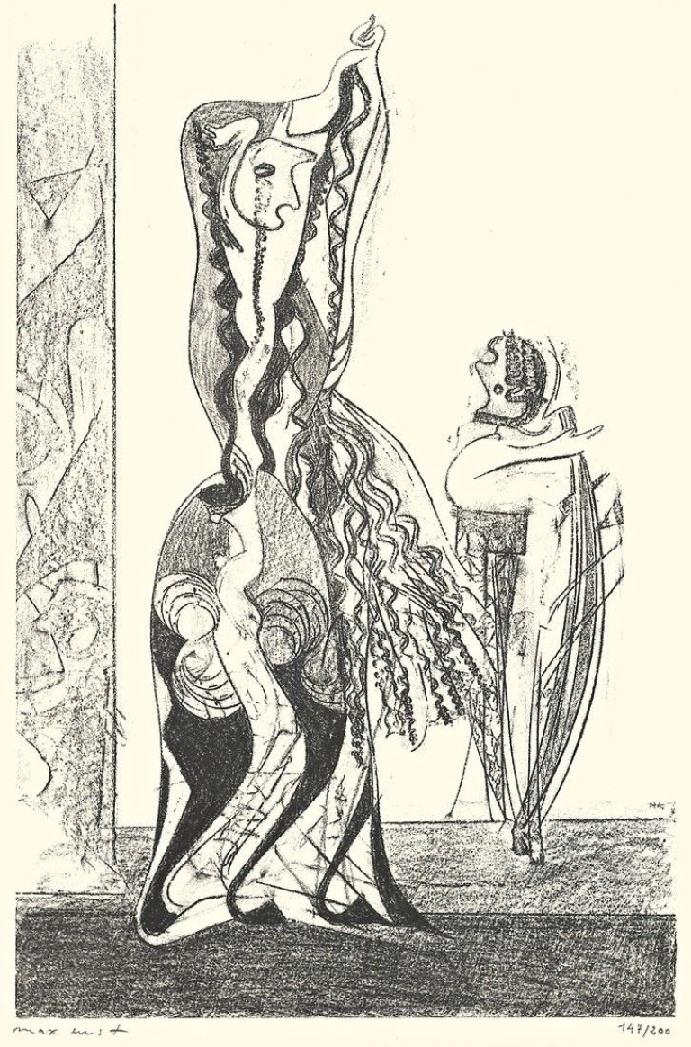 Auf diesem Bild ist das folgende Kunstwerk zu sehen: Max Ernst. „Danseuses“. 1950.