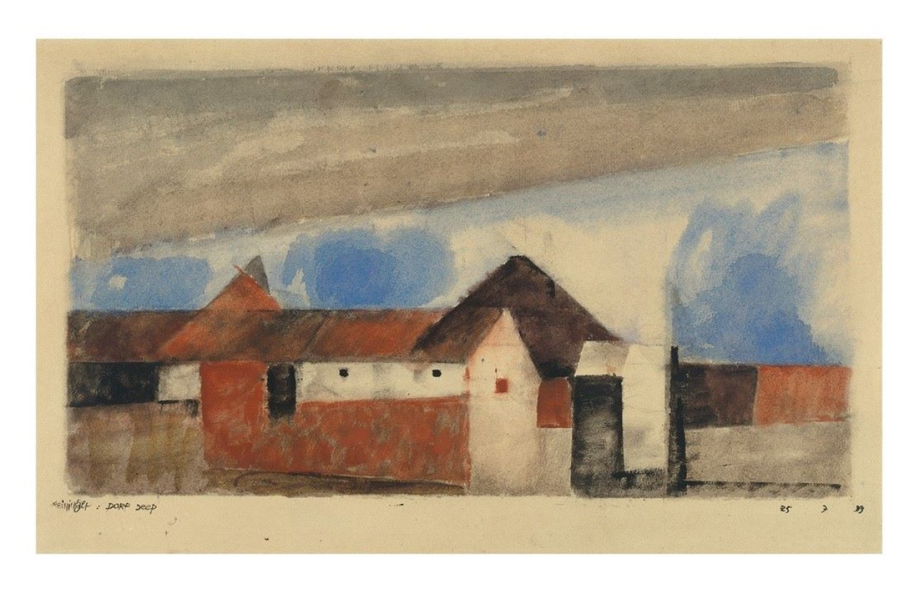 This picture shows the following artwork: Lyonel Feininger. „Dorf Deep“. 1933.