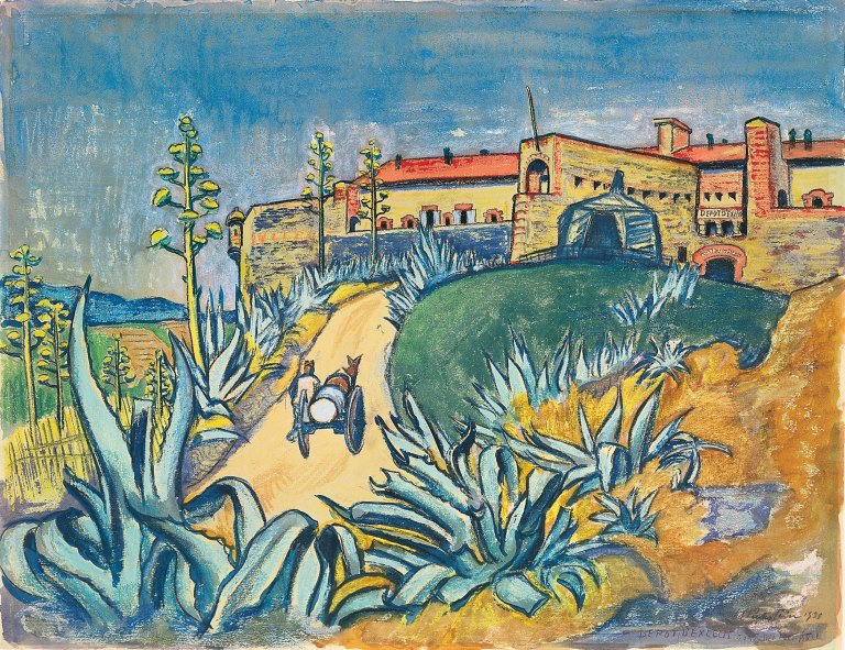 Auf diesem Bild ist das folgende Kunstwerk zu sehen: Max Pechstein. Fort Miradou bei Collioure. 1931.