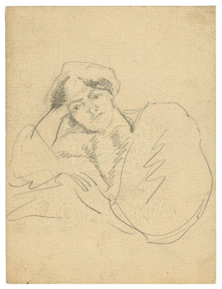 Auf diesem Bild ist das folgende Kunstwerk zu sehen: August Macke. „Studie: Elisabeth“. 1908.