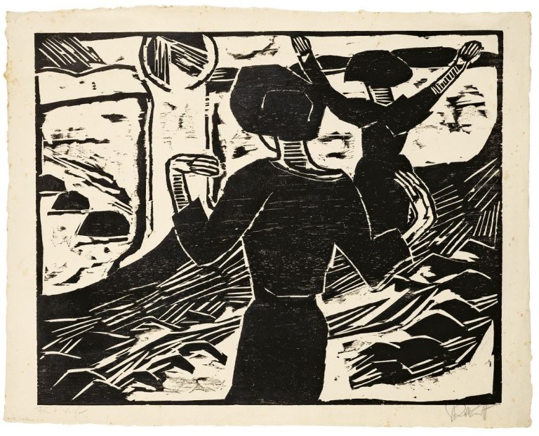 Auf diesem Bild ist das folgende Kunstwerk zu sehen: Karl Schmidt-Rottluff. „Die Sonne“. 1914.