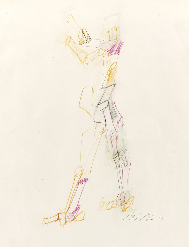 Auf diesem Bild ist das folgende Kunstwerk zu sehen: Josef Mikl. Röhrenfigur. 1953.