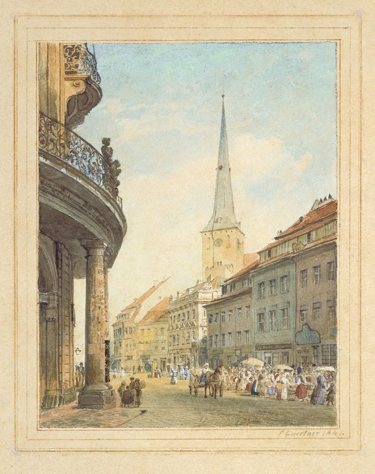Auf diesem Bild ist das folgende Kunstwerk zu sehen: Eduard Gaertner. Poststraße mit dem Ephraim-Palais (Berlin). 1847.