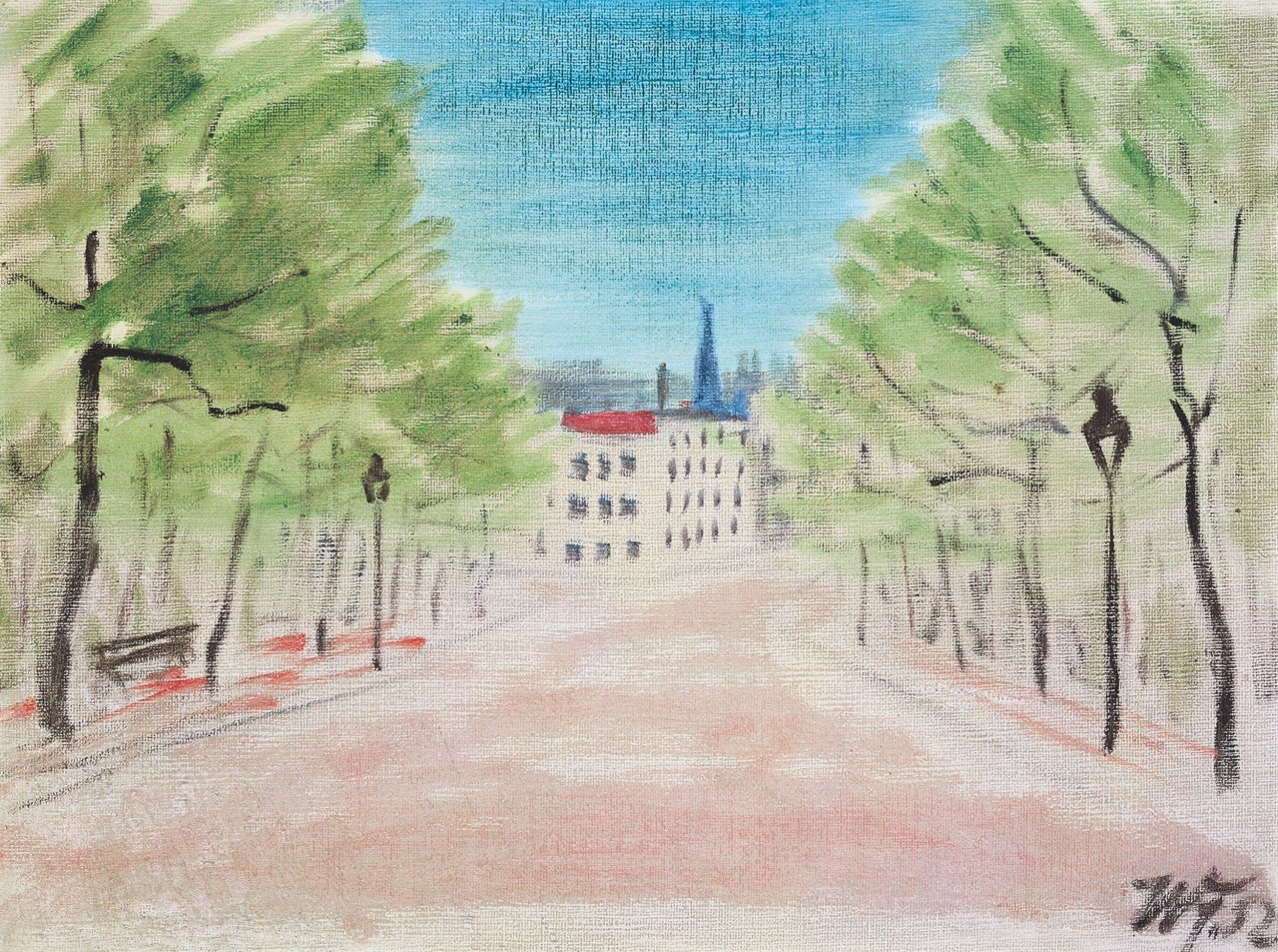 Auf diesem Bild ist das folgende Kunstwerk zu sehen: Werner Heldt. „Straße im Frühling“. 1952.
