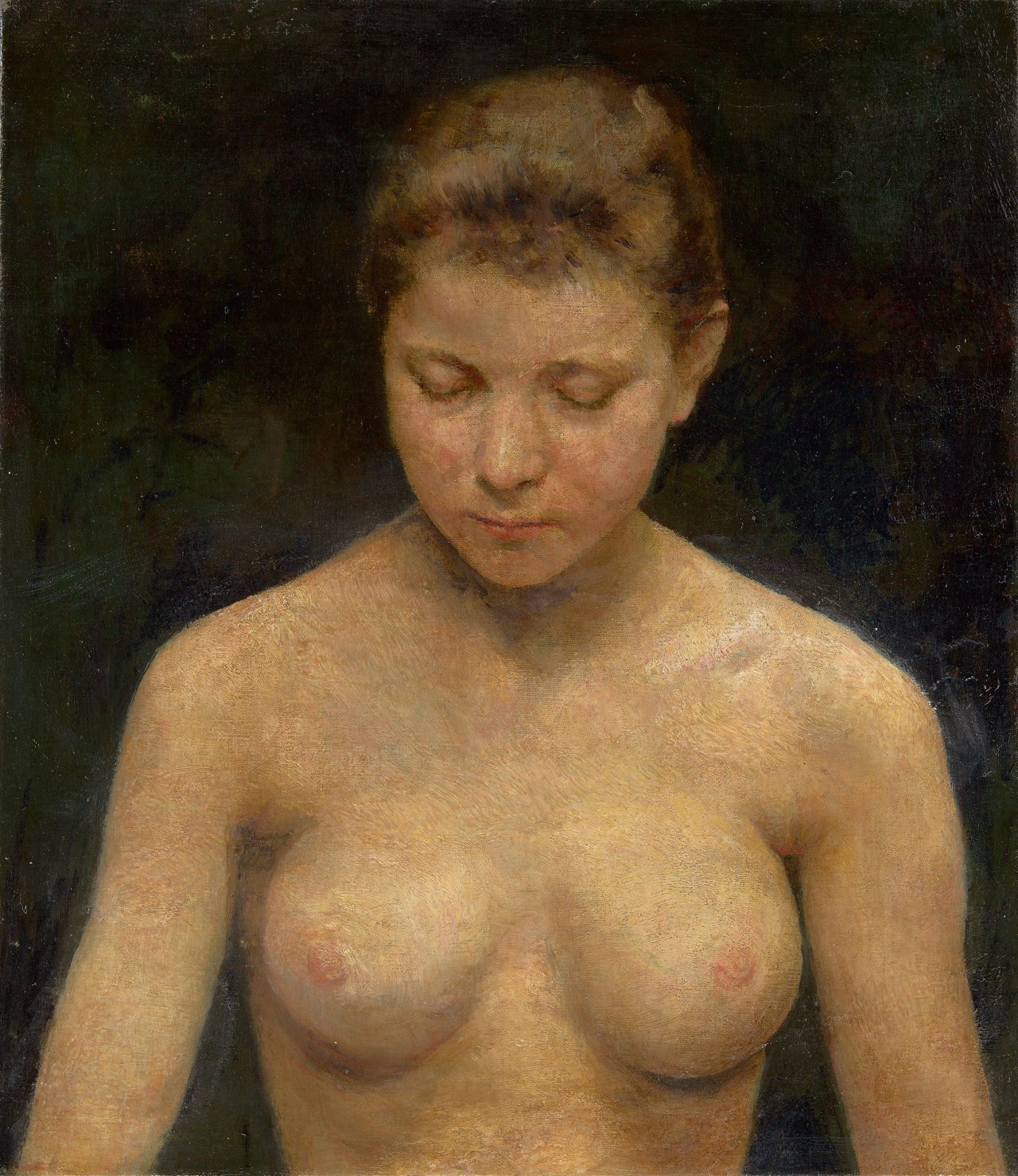 Auf diesem Bild ist das folgende Kunstwerk zu sehen: Theodor Hagen. Aktstudie einer jungen Frau.
