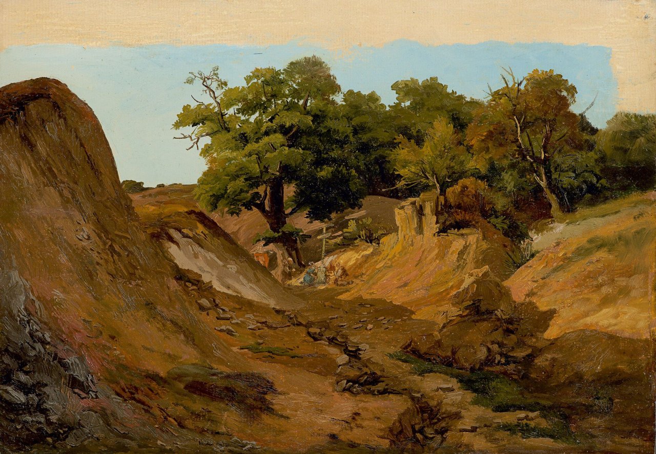 Catalog image of Landschaft mit Betenden an einem Kreuz (Studie).