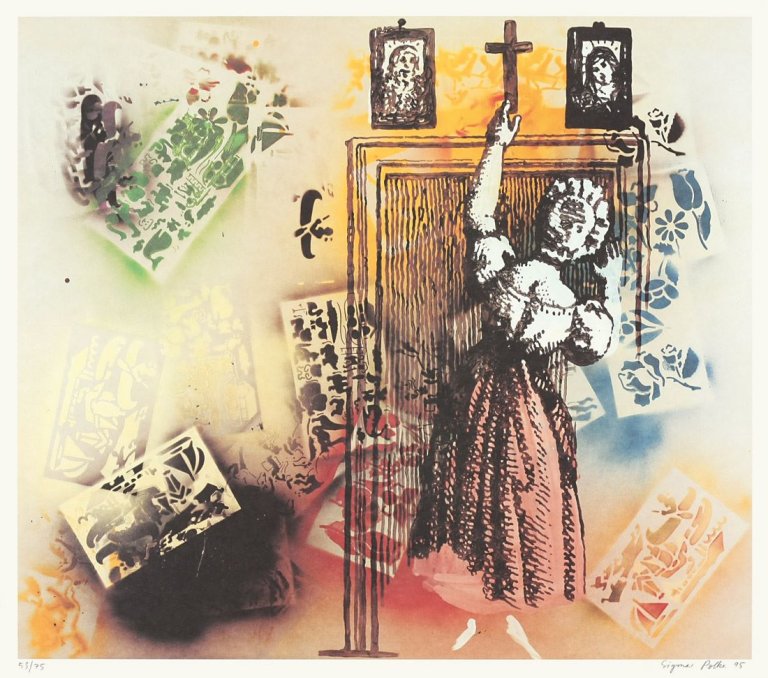 Auf diesem Bild ist das folgende Kunstwerk zu sehen: Sigmar Polke. „Klassenzimmer“. 1995.