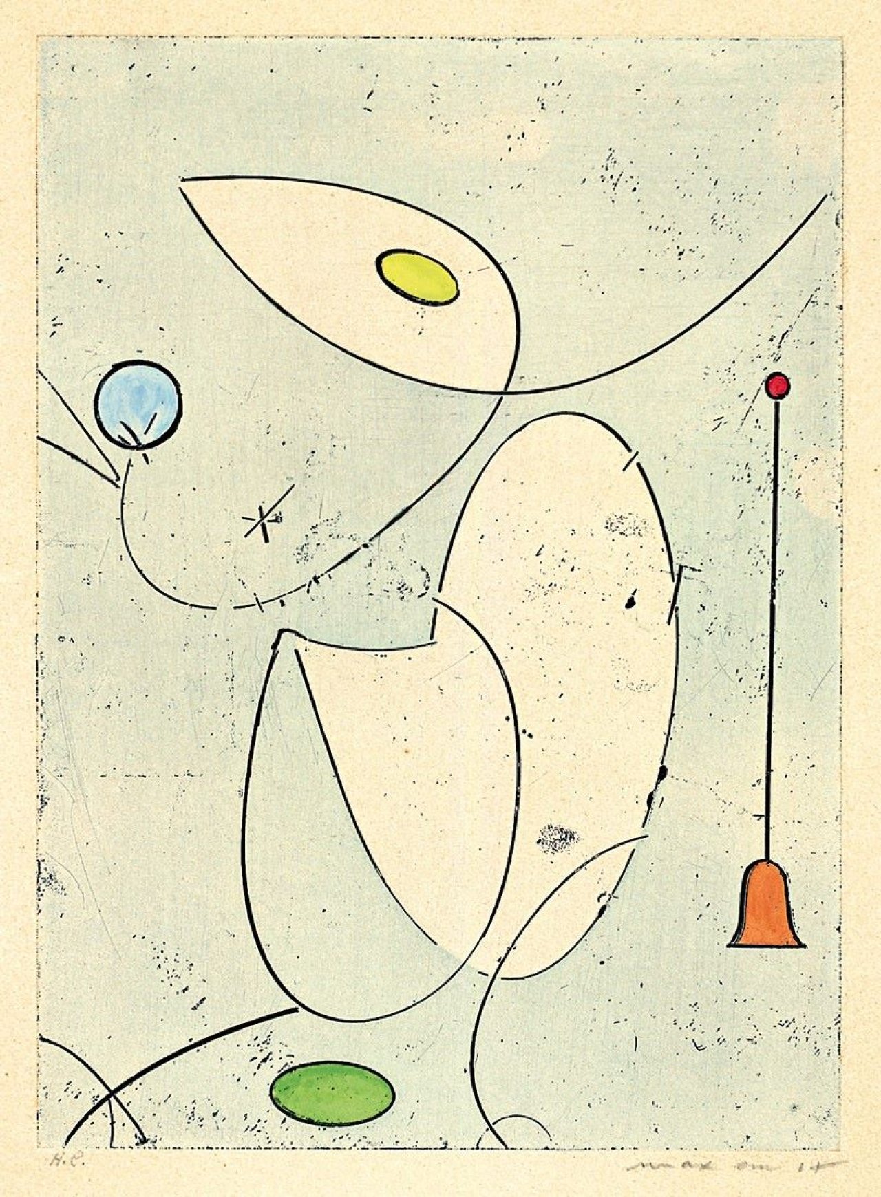 This picture shows the following artwork: Max Ernst. „La cloche rouge“. 1970.