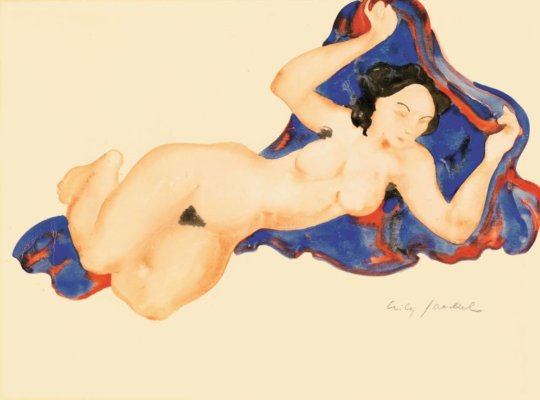 Auf diesem Bild ist das folgende Kunstwerk zu sehen: Willy Jaeckel. Weiblicher Akt. 1920er Jahre.