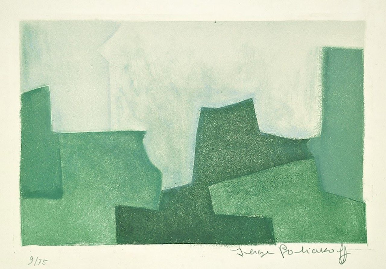This picture shows the following artwork: Serge Poliakoff. „Komposition in Grün“. 1969.