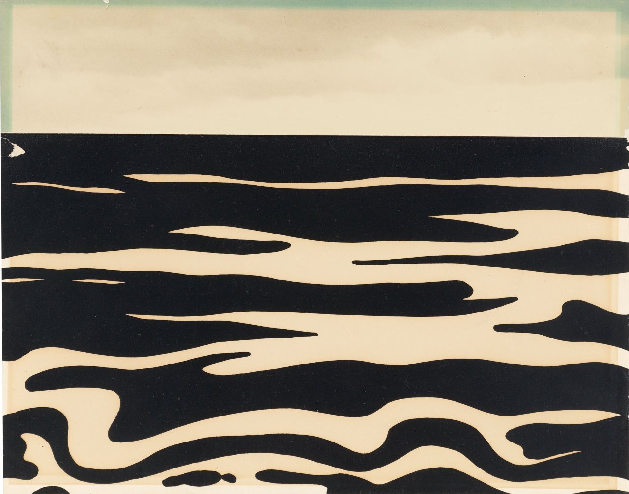Auf diesem Bild ist das folgende Kunstwerk zu sehen: Roy Lichtenstein. „Landscape 9“. 1968.