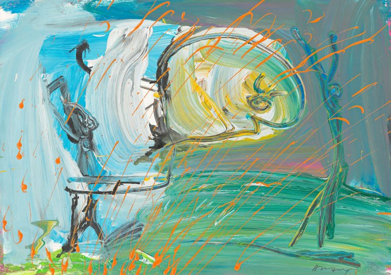 Auf diesem Bild ist das folgende Kunstwerk zu sehen: Siegfried Anzinger. Ohne Titel. 1982/83.