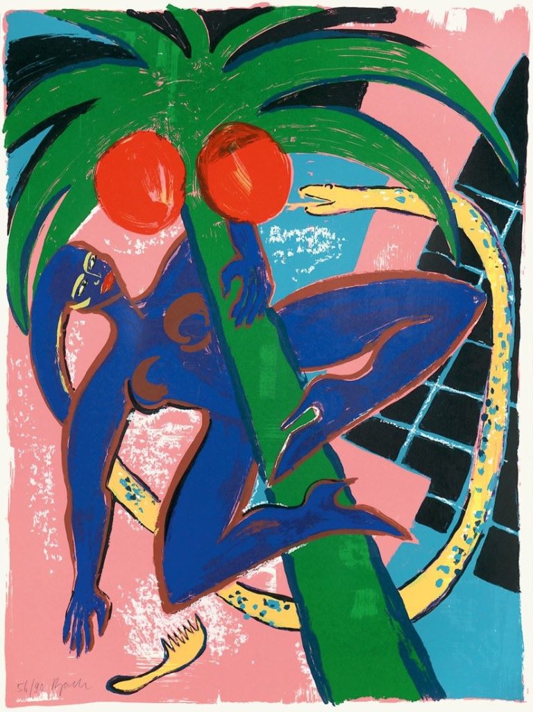 Auf diesem Bild ist das folgende Kunstwerk zu sehen: Elvira Bach. Feeling Hot. 1992.