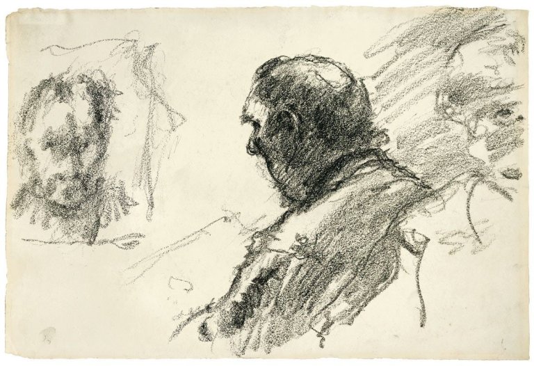 This picture shows the following artwork: Lovis Corinth. Selbstbildnis vor Spiegel. Circa 1920/25.