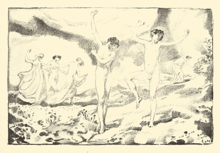 Auf diesem Bild ist das folgende Kunstwerk zu sehen: Ludwig von Hofmann. Aus: „Tänze“. 1905.