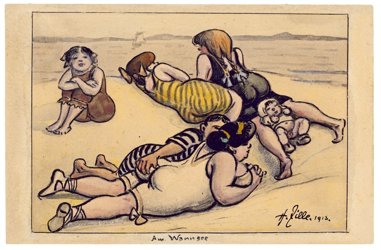 Auf diesem Bild ist das folgende Kunstwerk zu sehen: Heinrich Zille. „Am Wannsee“. 1913.