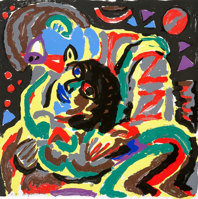 Auf diesem Bild ist das folgende Kunstwerk zu sehen: A.R. Penck. Liebespaar. 1986.