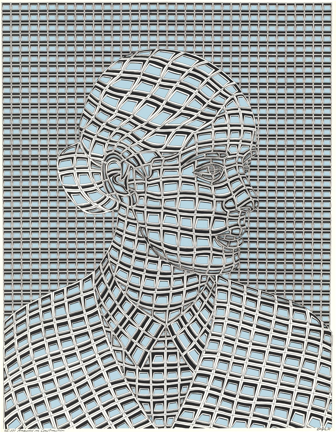 Auf diesem Bild ist das folgende Kunstwerk zu sehen: Thomas Bayrle. „Anarchy in Construction“. 1971.