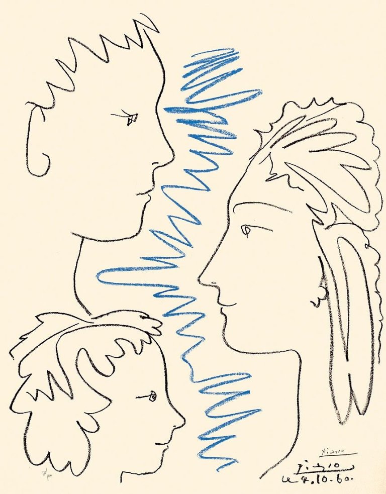 Auf diesem Bild ist das folgende Kunstwerk zu sehen: Nach Pablo Picasso. „Art et Solidarité“. 1961.