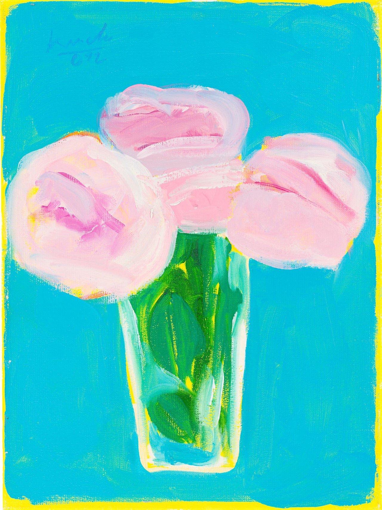 Auf diesem Bild ist das folgende Kunstwerk zu sehen: Dietmar Lemcke. Stillleben mit Blumenvase. 2012.