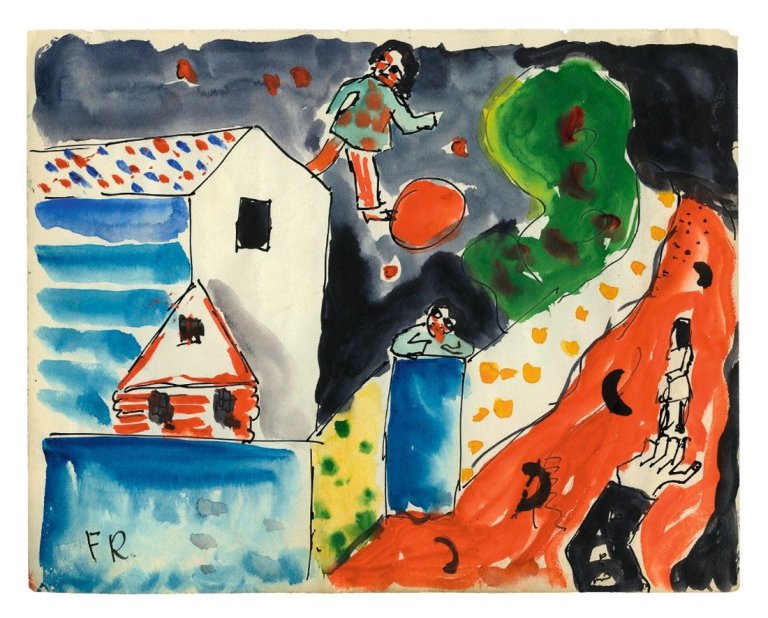 Auf diesem Bild ist das folgende Kunstwerk zu sehen:  Mappenwerk. Gästebuch von Dr. Wilhelm (William) R. Valentiner. 1918–1926.