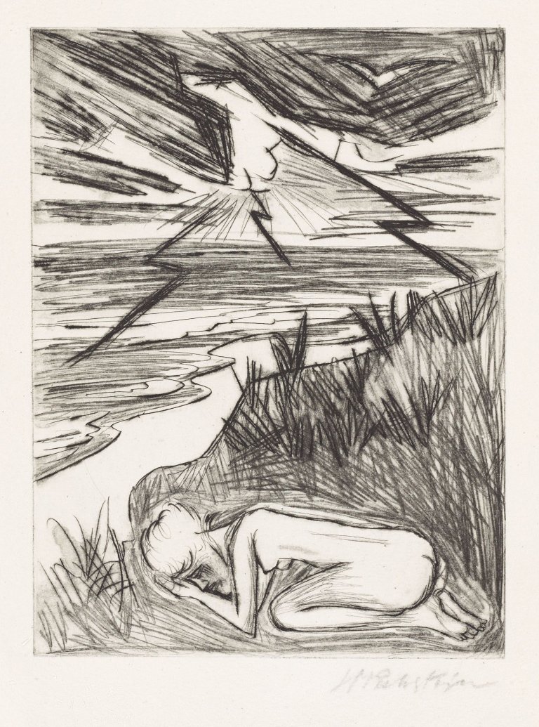 Auf diesem Bild ist das folgende Kunstwerk zu sehen: Max Pechstein. „Yali VII (Gewitter)“. 1923.