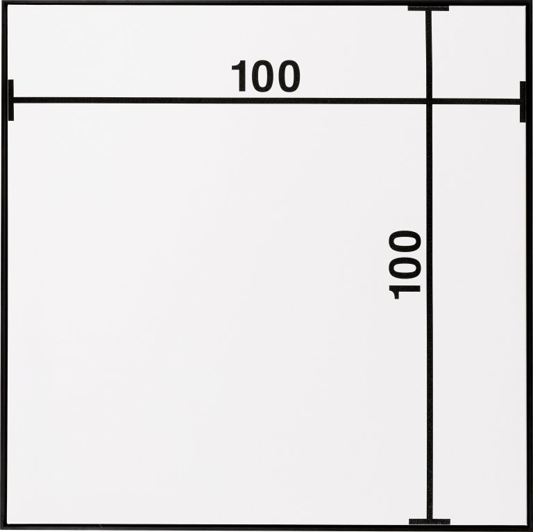 Auf diesem Bild ist das folgende Kunstwerk zu sehen: Timm Ulrichs. Bild mit Maßlinien. 1964/68 (2013).