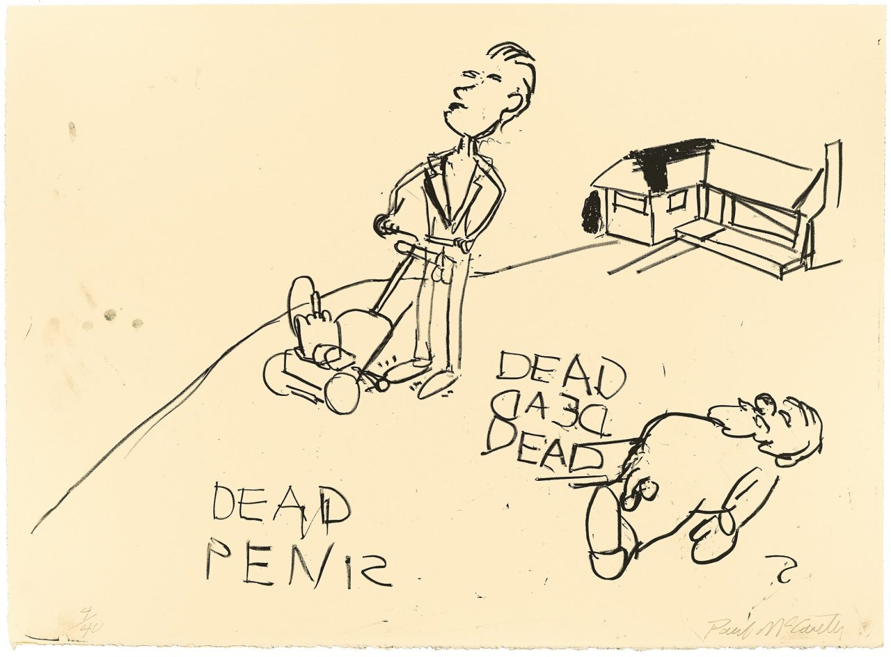 Auf diesem Bild ist das folgende Kunstwerk zu sehen: Paul McCarthy. „Dead Penis“ / „Yellow Swing“ / „Coma“. 1997.