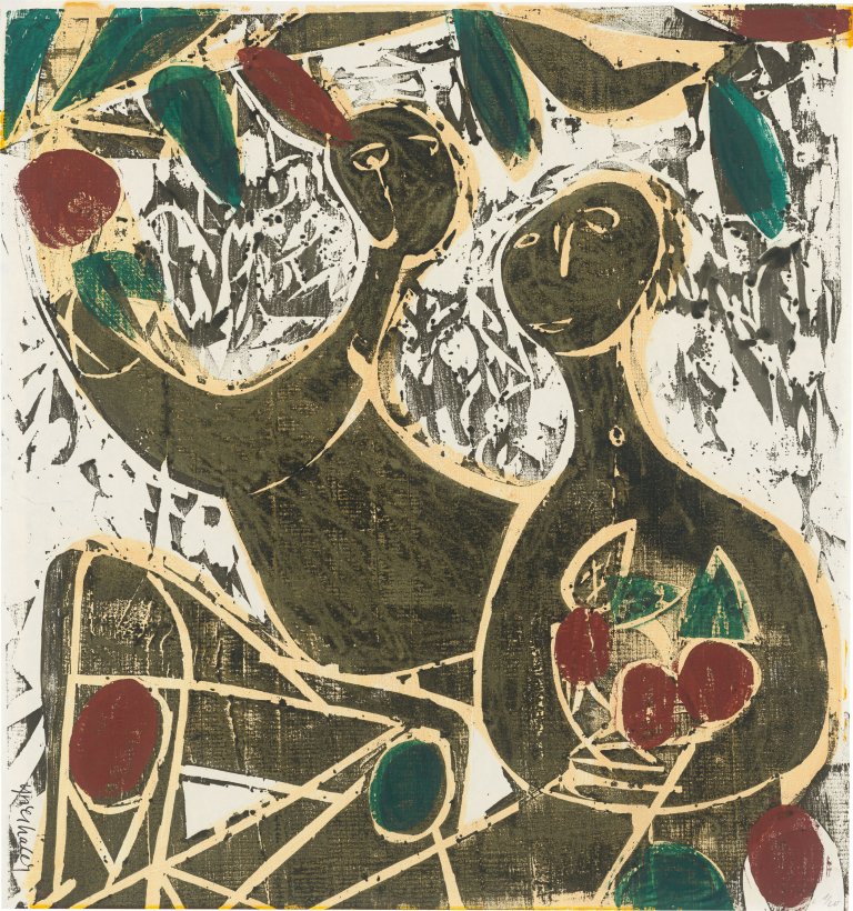 Auf diesem Bild ist das folgende Kunstwerk zu sehen: HAP Grieshaber. „Herbst“. 1950.