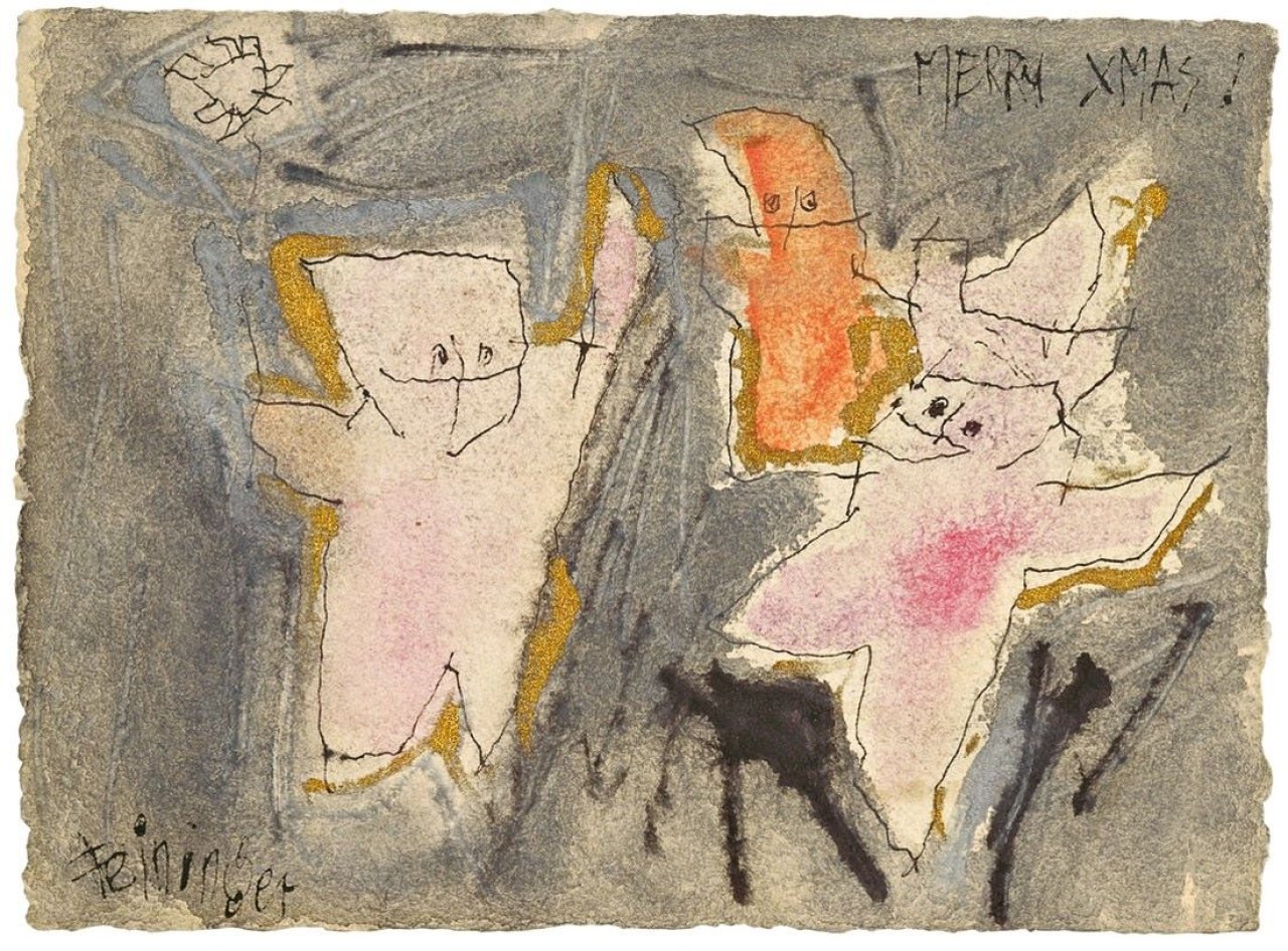 This picture shows the following artwork: Lyonel Feininger. Ghosties („Merry Xmas“). 1955(?).