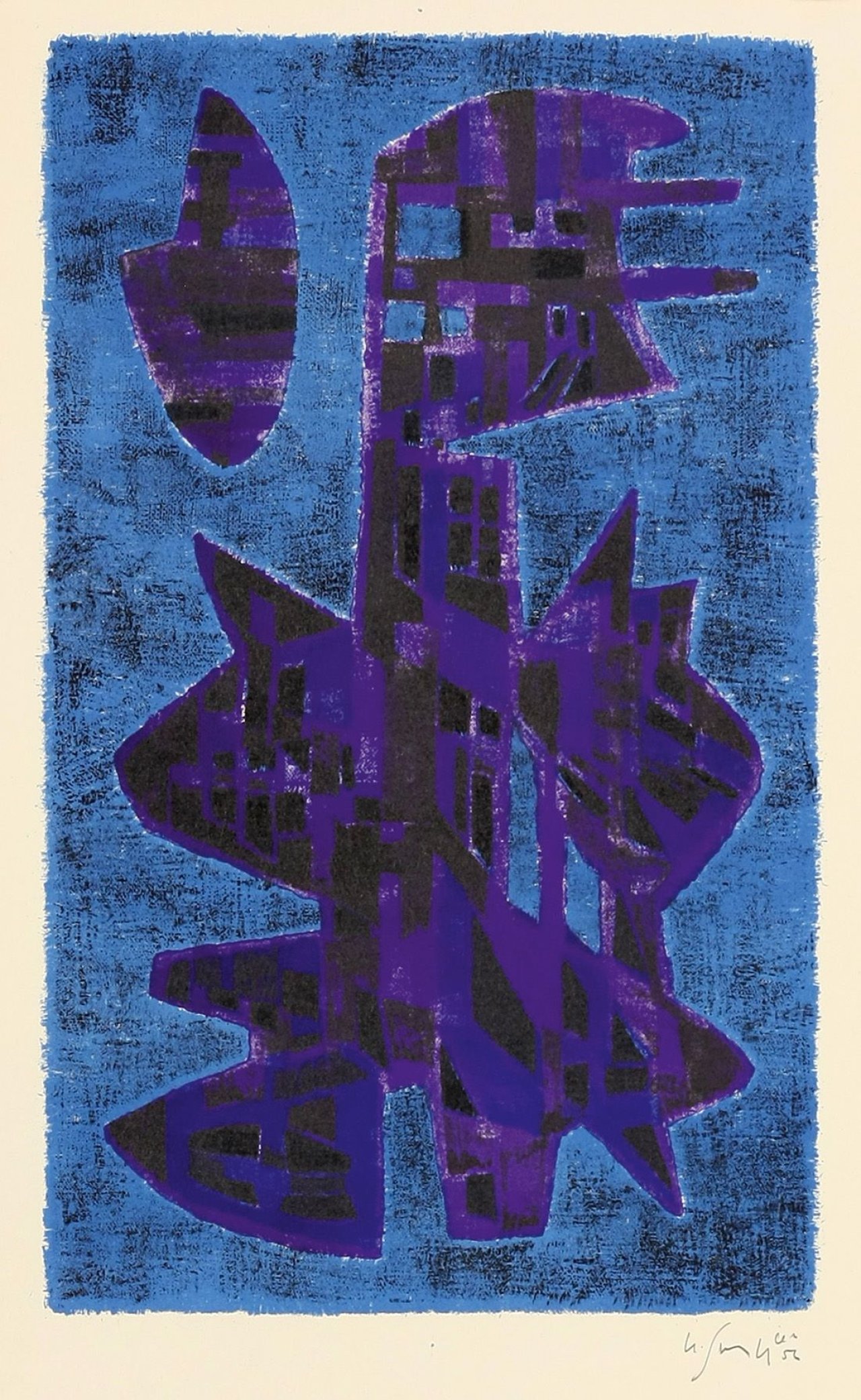 Auf diesem Bild ist das folgende Kunstwerk zu sehen: Gustave Singier. „Bedrohlicher Raum“. 1956.